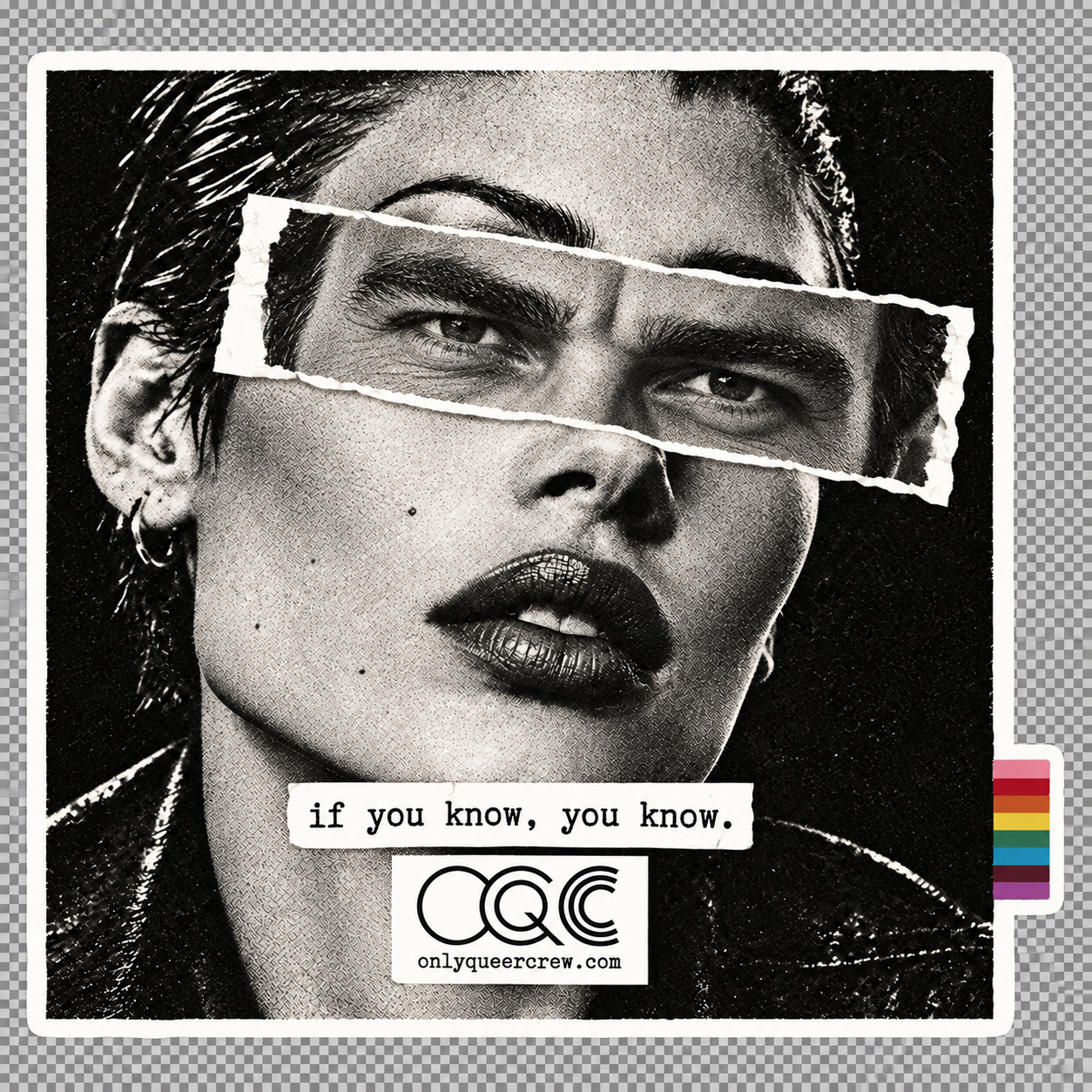 Only Queer Crew monochrome collage sticker